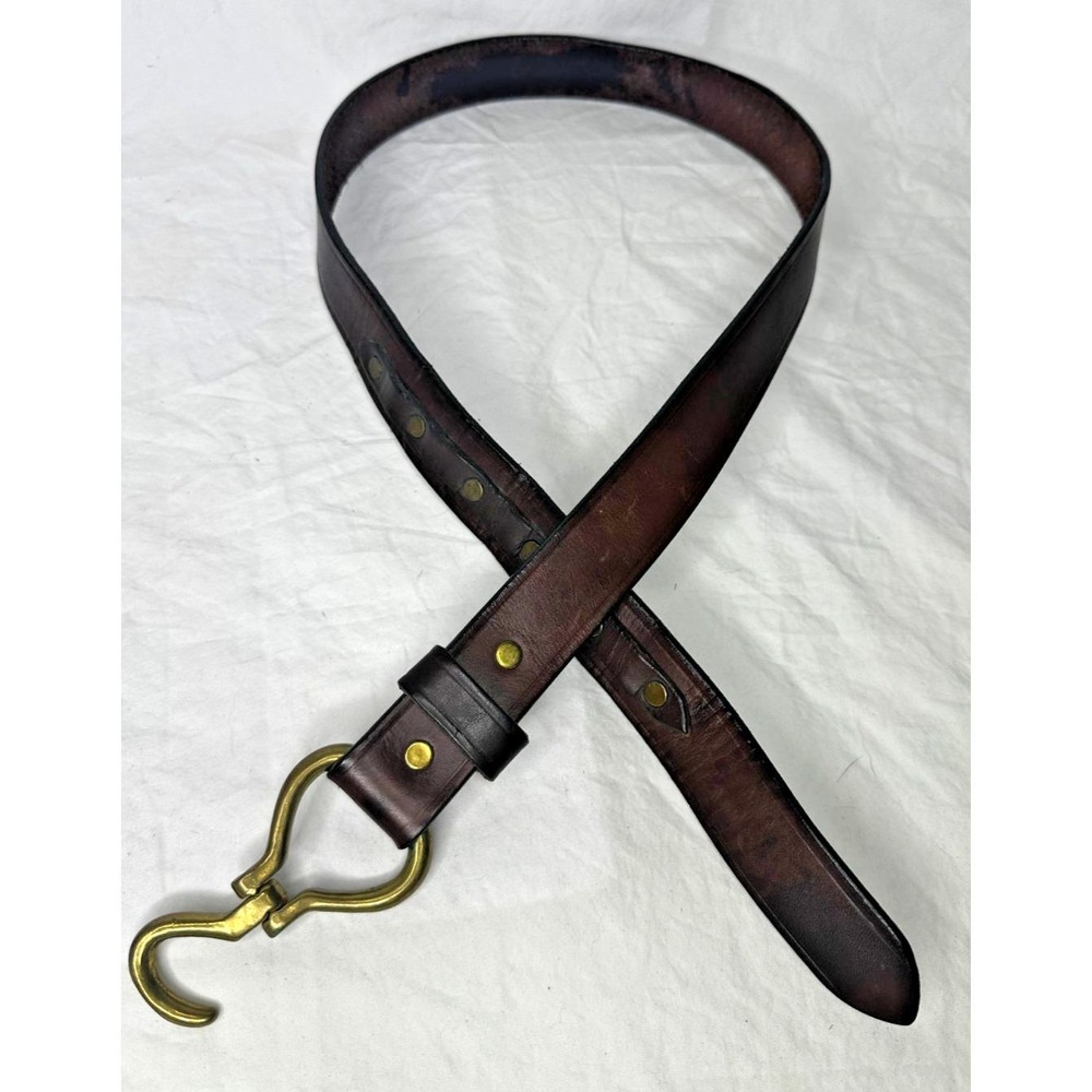 Vtg Tory Brown Belt Hoof Pick Brass Buckle 34 English Bridle Leather Equestrian